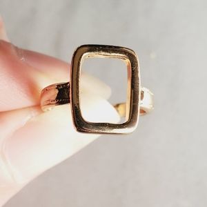 #U15 New Gold Tone Ring Boho Minimalist Women's Jewelry Ring Square